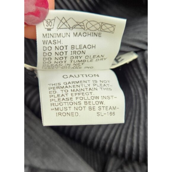 VTG Issey Miyake Black Pleated Maxi Dress Size 4 Attached Jacket Sleeves - Picture 13 of 15